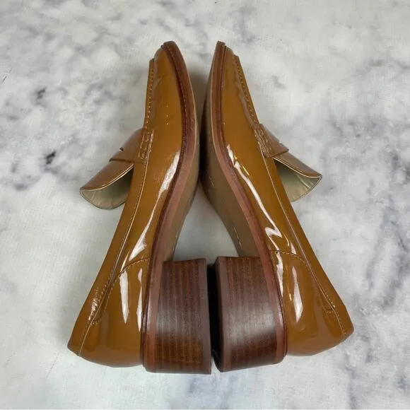 Vince Camuto Eckinti Pecan Patent Leather Heeled Loafers