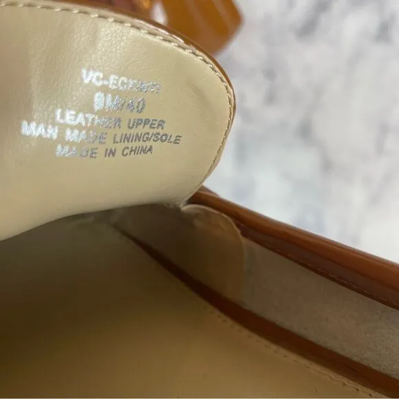 Vince Camuto Eckinti Pecan Patent Leather Heeled Loafers