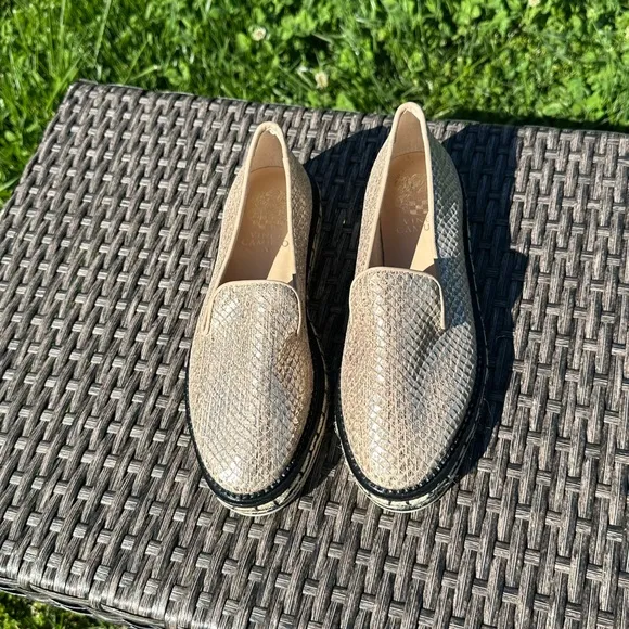 Vince Camuto Gold Flats Slip-On Loafers