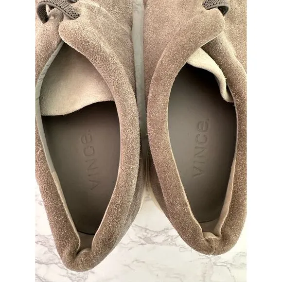 Vince. Shoes Canyon Womens US 8.5 EU 39.5 Steel Bone Suede Slip On Sneakers Gray