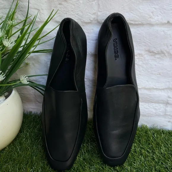 VINCE Women's Brette Loafers Black soft leather size 7.5