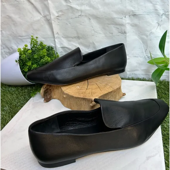 VINCE Women's Brette Loafers Black soft leather size 9 new