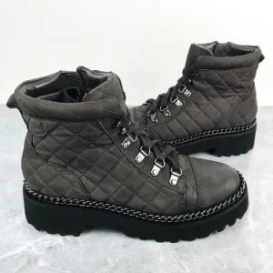Vince Camuto Maissa Womens Size 8.5 Boots Grey Quilted Chunky‎ Biker Ankle Boots