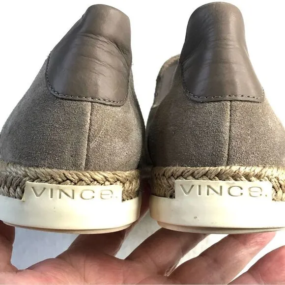 VINCE SNEAKERS SUEDE SLIP-ON ESPADRILLE TAUPE