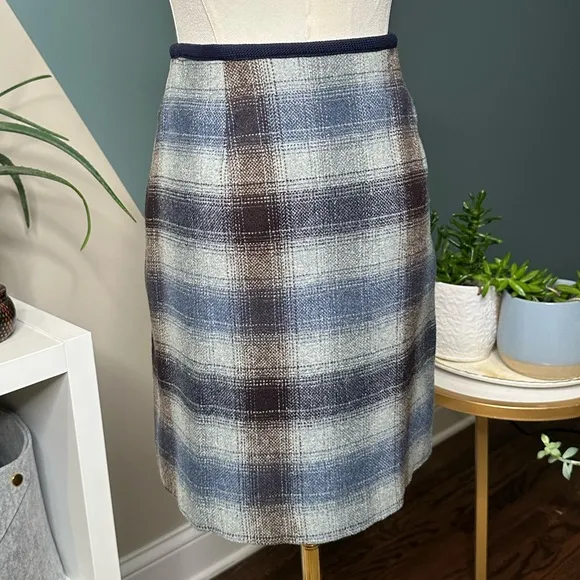 Vintage 90s Y2K Plaid Wrap Mini Skirt New Frontier Wool Blend Clueless Inspired