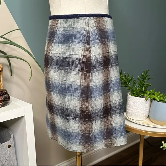 Vintage 90s Y2K Plaid Wrap Mini Skirt New Frontier Wool Blend Clueless Inspired