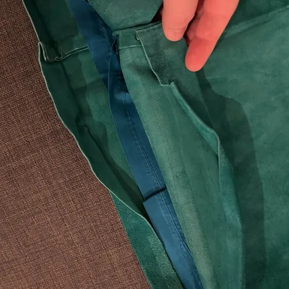Vintage Bagatelle 100% Leather Skirt - Size 14 - Green - Style 2807