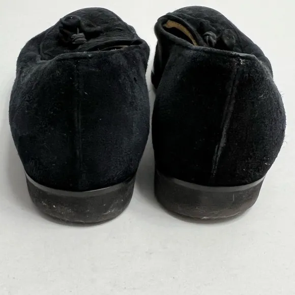 Vintage Bottega Veneta Black Suede Tassel Loafers