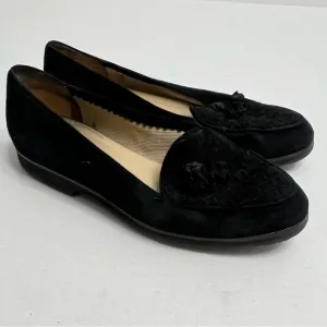 Vintage Bottega Veneta Black Suede Tassel Loafers