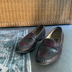 Vintage Burgundy Lizard and Ostrich Leather Loafers
