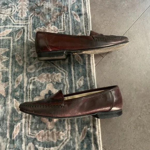 Vintage Burgundy Lizard and Ostrich Leather Loafers