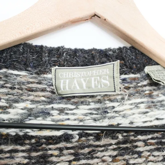 Vintage Christopher Hayes Oversized Button Front Fair Isle Cardigan Large