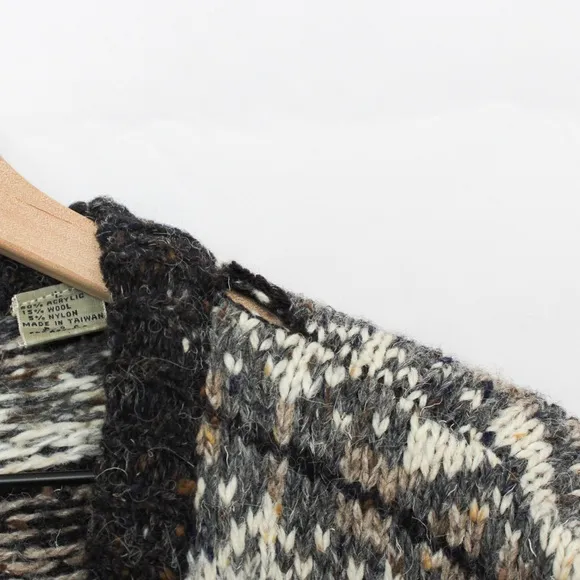 Vintage Christopher Hayes Oversized Button Front Fair Isle Cardigan Large