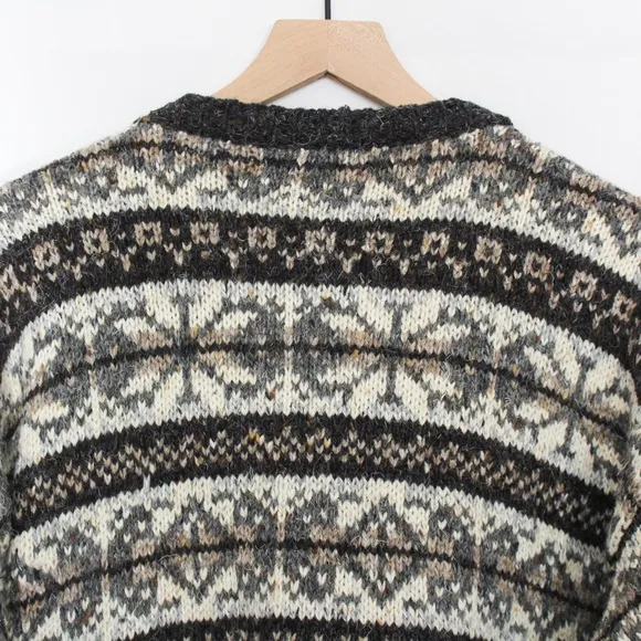 Vintage Christopher Hayes Oversized Button Front Fair Isle Cardigan Large