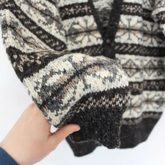 Vintage Christopher Hayes Oversized Button Front Fair Isle Cardigan Large