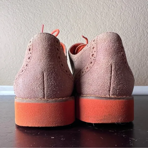 Vintage Fashion 7.5B Cole Haan Alisa Oxford Loafers, Maple-Brown / Orange Suede