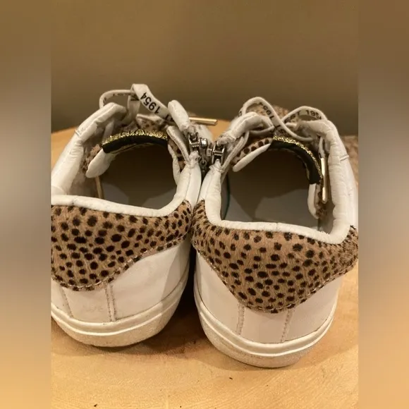 Vintage Havana Childrens Girls Nina Multi Leopard Sneakers White Size 2.5 Zipper