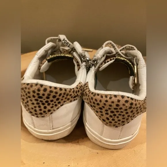 Vintage Havana Childrens Girls Nina Multi Leopard Sneakers White Size 2.5 Zipper