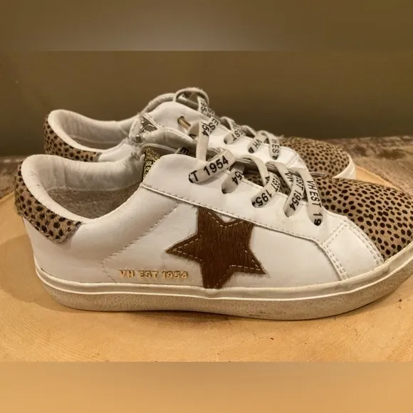Vintage Havana Childrens Girls Nina Multi Leopard Sneakers White Size 2.5 Zipper