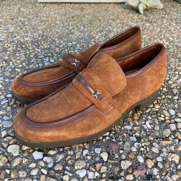 Vintage mens Hush Puppies suede Rockabilly loafers size 6.5