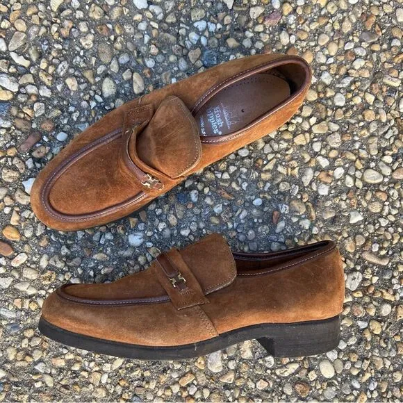 Vintage mens Hush Puppies suede Rockabilly loafers size 6.5