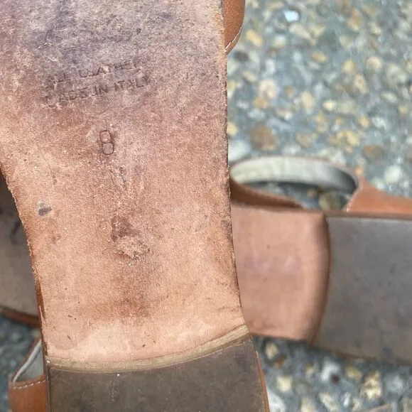 Vintage huarache style ankle strap flats made in Italy 8 N