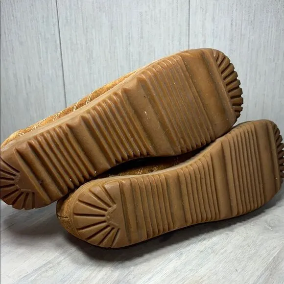 Vintage Town &amp;Country Brown Leather Tie up Loafers size 10