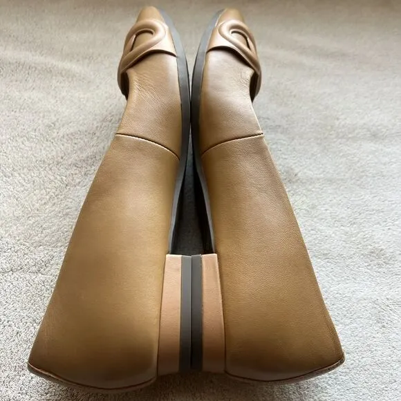 Vionic Arielle Caramel Tan Leather Flats Women’s 6 Pointed Toe Comfort Slip Ons