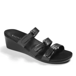 Vionic Dwyn Strappy Wedge Sandal Black 7
