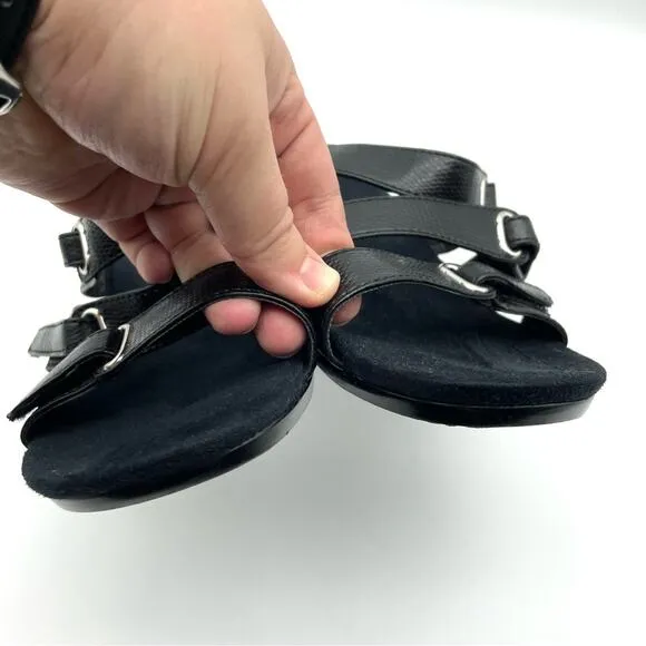 Vionic Dwyn Strappy Wedge Sandal Black 7