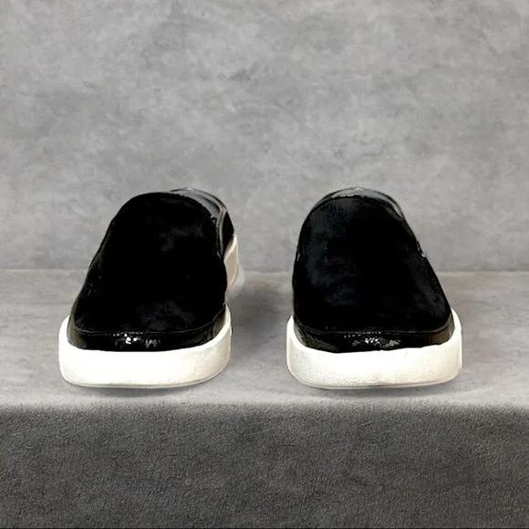 Vionic Effortless Nubuck Patent Trim Mules Slip On Slides Sneakers Black