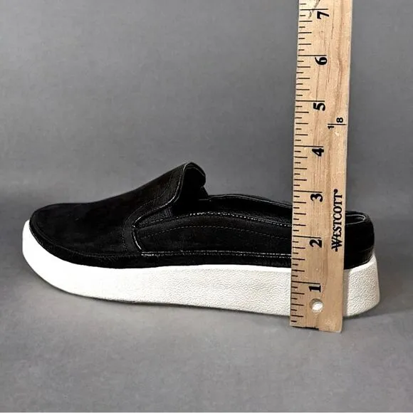 Vionic Effortless Nubuck Patent Trim Mules Slip On Slides Sneakers Black