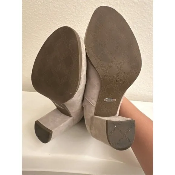 VIONIC Kaylee Dark Taupe Suede Knit Ankle Chunky Boots Weather Resistant Size 5