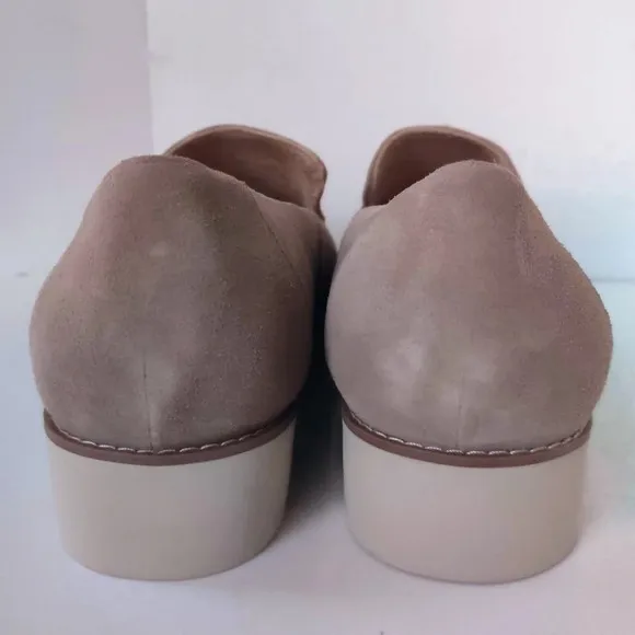 VIONIC Kensley Suede Leather Loafers 12-Wide Taupe Lug Sole Shoes NWOB