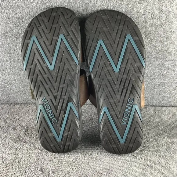 Vionic Men's Orthaheel Double Strap Leather Slides Sandals Brown Size 12