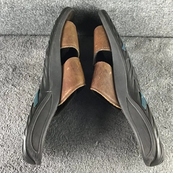 Vionic Men's Orthaheel Double Strap Leather Slides Sandals Brown Size 12
