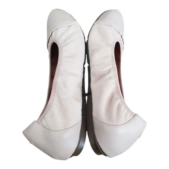 Vionic Prim Tina Tan Leather Cap Toe Ballet Flats Women's Size 9.5 Wide NEW