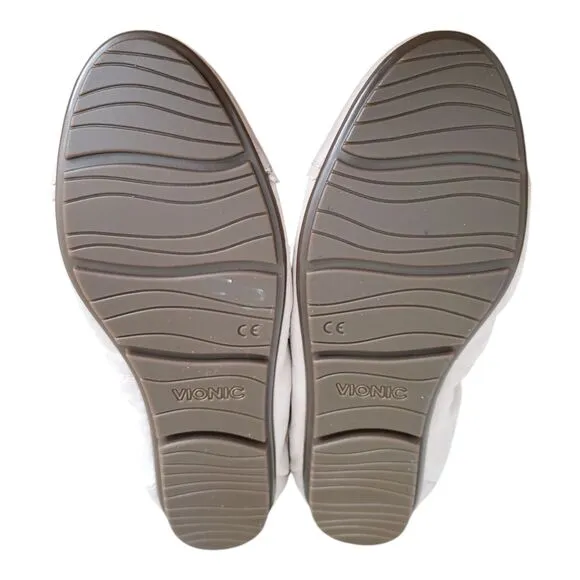 Vionic Prim Tina Tan Leather Cap Toe Ballet Flats Women's Size 9.5 Wide NEW