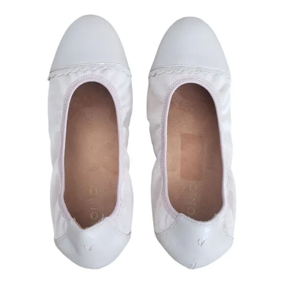 Vionic Prim Tina Tan Leather Cap Toe Ballet Flats Women's Size 9.5 Wide NEW