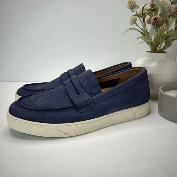 Vionic Thompson Slip-on Penny Loafers Casual Comfort Shoe Navy Men's 12 Wide