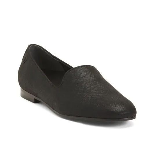 Vionic Willa Shimmer Suede Comfort Loafers Black With Metallic Women’s Size 7
