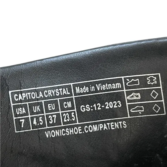 VIONIC WOMENS Capitola slide  Lug platform leather Sandals black size 7
