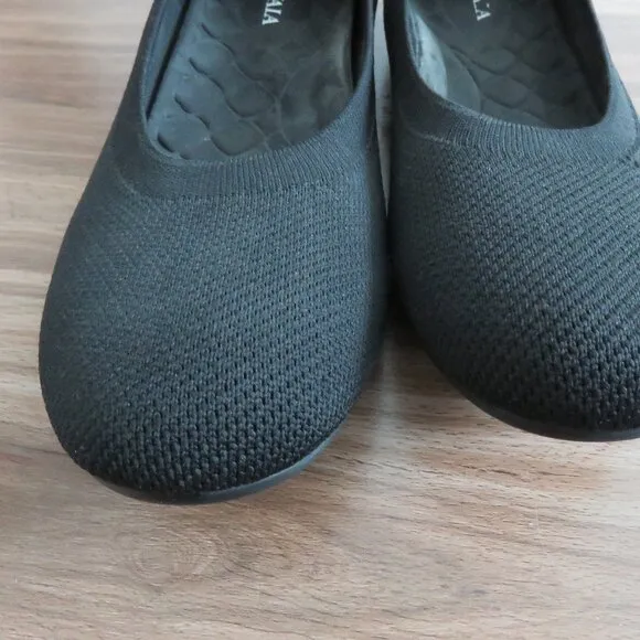 VIVAIA Claire Round Toe Flat Shoes in Black Knit Ballet Minimalist Size US 11