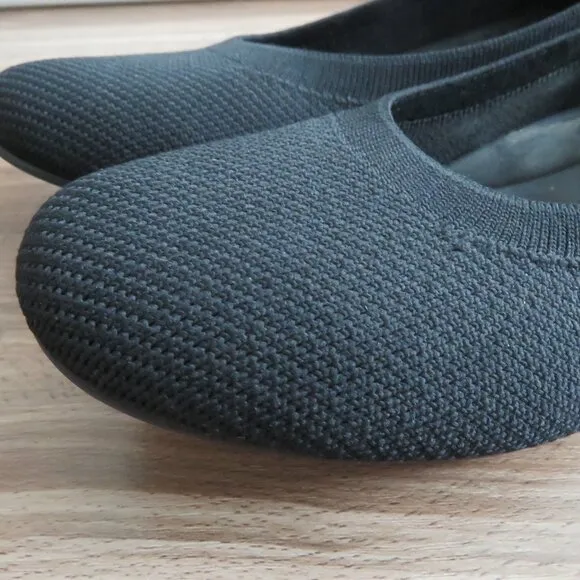 VIVAIA Claire Round Toe Flat Shoes in Black Knit Ballet Minimalist Size US 11