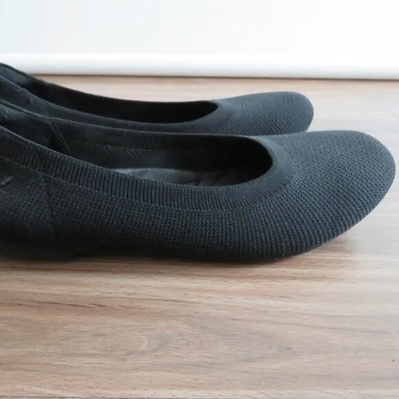 VIVAIA Claire Round Toe Flat Shoes in Black Knit Ballet Minimalist Size US 11