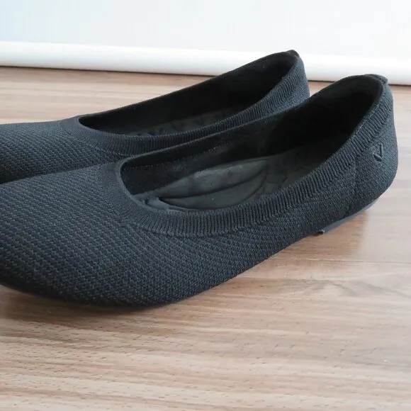 VIVAIA Claire Round Toe Flat Shoes in Black Knit Ballet Minimalist Size US 11