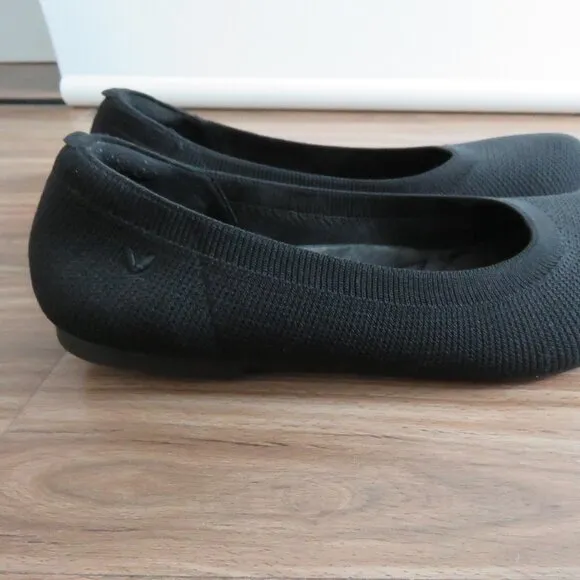 VIVAIA Claire Round Toe Flat Shoes in Black Knit Ballet Minimalist Size US 11