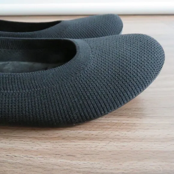 VIVAIA Claire Round Toe Flat Shoes in Black Knit Ballet Minimalist Size US 11
