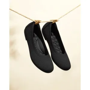 VIVAIA Claire Round Toe Flat Shoes in Black Knit Ballet Minimalist Size US 11