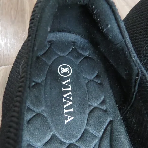 VIVAIA Claire Round Toe Flat Shoes in Black Knit Ballet Minimalist Size US 11